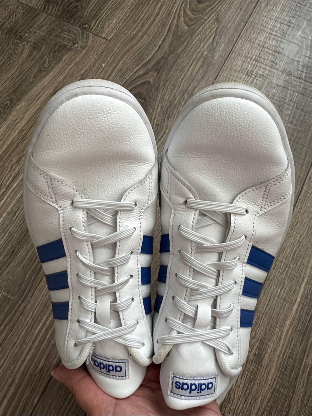 adidas White and Blue Men's Low-Top Sneakers - Picture 6 of 14